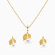Gold Plated Delicate Pearl CZ  Necklace Set