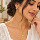 Gold Plated Delicate Pearl CZ Chain Pendant Set