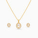 Gold Plated Sleek Pearl Necklace Set