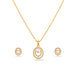 Gold Plated Sleek Pearl Necklace Set