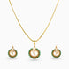 Gold Plated Delicate Diya CZ Necklace Set