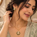 Gold Plated Delicate Diya CZ Chain Pendant Set