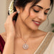 Rose Gold Plated Delicate Party CZ Chain Pendant Set