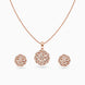 Rose Gold Plated Delicate Party CZ Chain Pendant Set