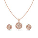 Rose Gold Plated Delicate Party CZ Chain Pendant Set