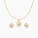 Gold Plated Delicate Geometric CZ Chain Pendant Set