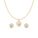 Gold Plated Delicate Geometric CZ Chain Pendant Set