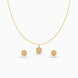 Rose Gold Plated Delicate Hexagon CZ Chain Pendant Set