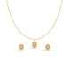 Rose Gold Plated Delicate Hexagon CZ Chain Pendant Set