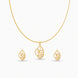 Rose Gold Plated Delicate Modern CZ Chain Pendant Set