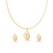 Rose Gold Plated Delicate Modern CZ Chain Pendant Set