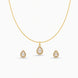 Gold Plated Delicate Trendy CZ Chain Pendant Set