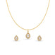 Gold Plated Delicate Trendy CZ Chain Pendant Set