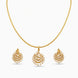 Gold Plated Delicate Minimal CZ Chain Pendant Set