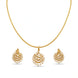 Gold Plated Delicate Minimal CZ Chain Pendant Set