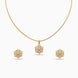 Gold Plated Delicate Floral Cluster CZ Chain Pendant Set