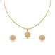 Gold Plated Delicate Floral Cluster CZ Chain Pendant Set