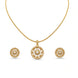 Gold Plated Delicate Round CZ Chain Pendant Set