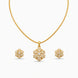 Gold Plated Delicate Multi-Petal CZ Chain Pendant Set