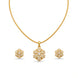 Gold Plated Delicate Multi-Petal CZ Chain Pendant Set