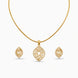 Gold Plated Delicate Abstract CZ Chain Pendant Set