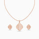 Rose Gold Plated Delicate Sleek CZ Chain Pendant Set