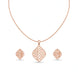 Rose Gold Plated Delicate Sleek CZ Chain Pendant Set