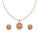 Rose Gold Plated Delicate Octagon CZ Chain Pendant Set