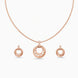 Rose Gold Plated Delicate Design CZ Chain Pendant Set