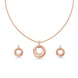 Rose Gold Plated Delicate Design CZ Chain Pendant Set