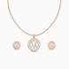 Rose Gold Plated Delicate Elegance CZ Chain Pendant Set