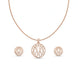 Rose Gold Plated Delicate Elegance CZ Chain Pendant Set