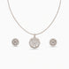 Rhodium Plated Delicate Sparkling CZ Chain Pendant Set