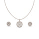 Rhodium Plated Delicate Sparkling CZ Chain Pendant Set