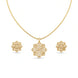 Gold Plated Delicate Lotus Mandala CZ Chain Pendant Set
