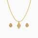 Gold Plated Delicate Swirl Floral CZ Chain Pendant Set