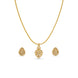 Gold Plated Delicate Swirl Floral CZ Chain Pendant Set