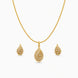 Gold Plated Delicate Fancy CZ Chain Pendant Set