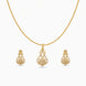 Gold Plated Delicate Tapered CZ Chain Pendant Set