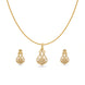 Gold Plated Delicate Tapered CZ Chain Pendant Set