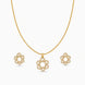 Gold Plated Delicate Interlocking Circle CZ Chain Pendant Set