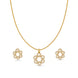 Gold Plated Delicate Interlocking Circle CZ Chain Pendant Set