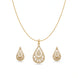 Gold Plated Delicate Art Deco CZ Chain Pendant Set