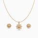 Gold Plated Delicate Flower CZ Chain Pendant Set