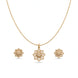 Gold Plated Delicate Flower CZ Chain Pendant Set
