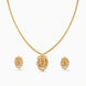 Gold Plated Delicate Leaf CZ Chain Pendant Set
