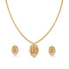 Gold Plated Delicate Leaf CZ Chain Pendant Set