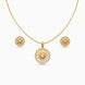 Gold Plated Delicate Round Star CZ Chain Pendant Set