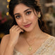 Gold Plated Delicate Round Star CZ Chain Pendant Set