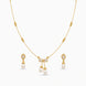 Gold Plated Delicate Pearl Drop CZ Chain Pendant Set
